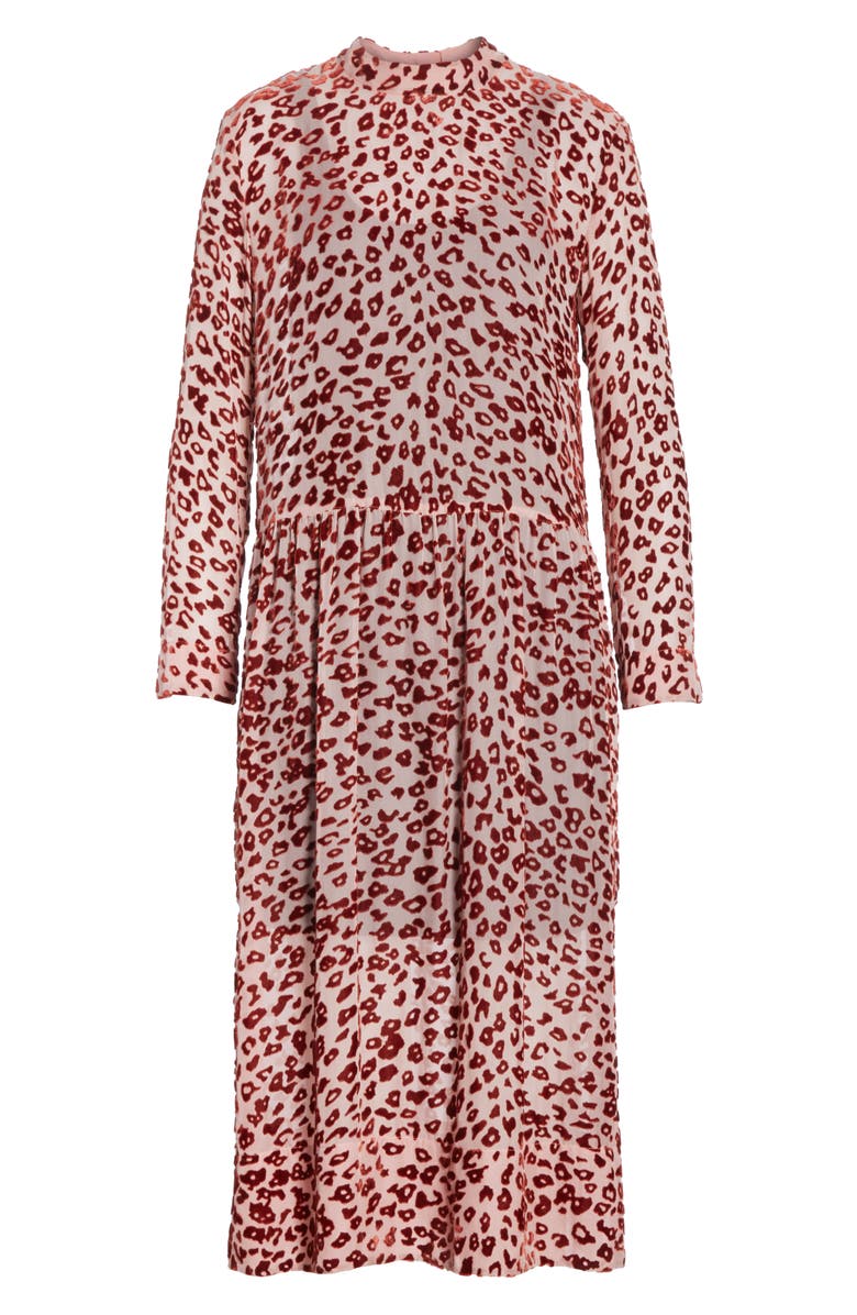 rag & bone Gia Devoré Leopard Spot Dress, Alternate, color, 