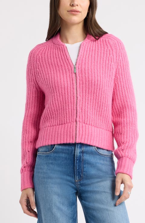 Shaker Stitch Bomber Jacket
