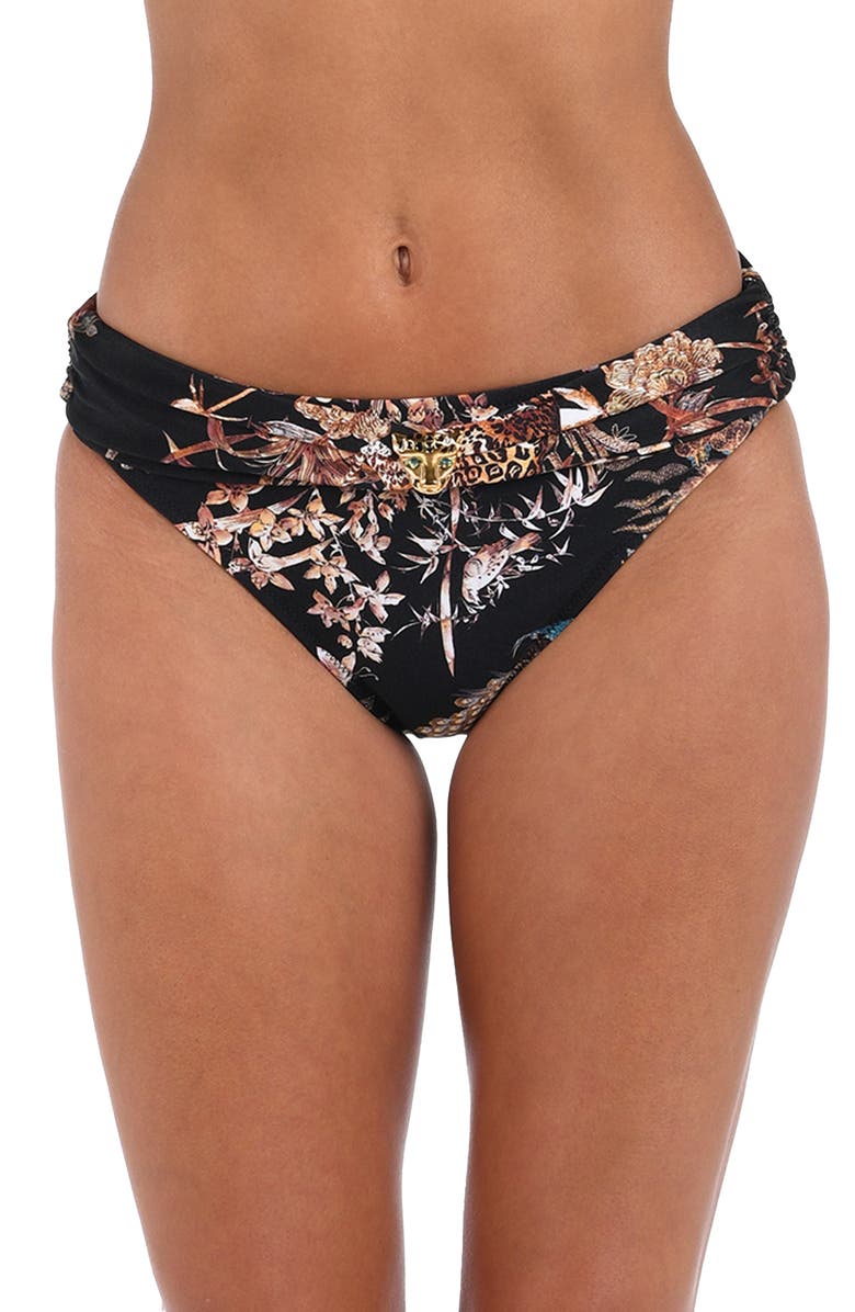 L'AGENCE Miya Jungle Classic Bikini Bottoms, Main, color, Black