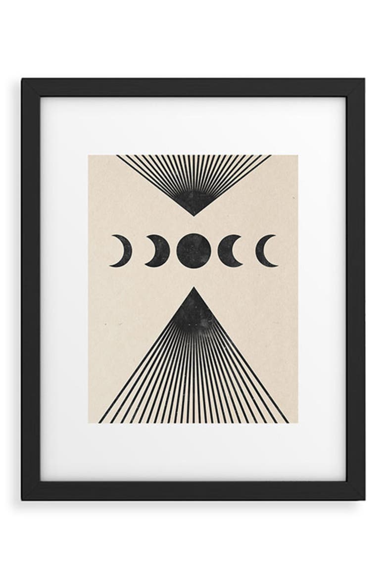'Moon Phases' by Emanuela Carratoni Framed Wall Art, Main, color, BLACK-WHITE
