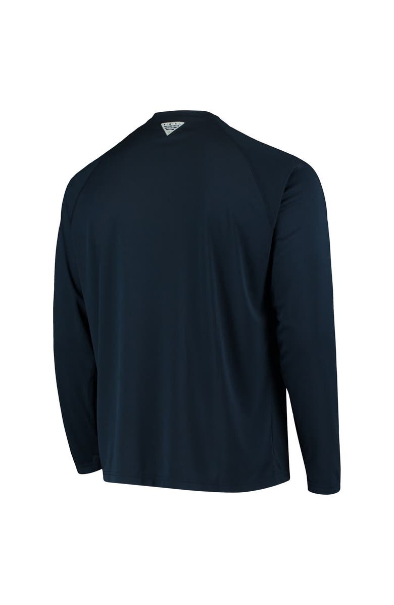 Columbia Men's Columbia Navy West Virginia Mountaineers Terminal Tackle Omni-Shade Raglan Long Sleeve T-Shirt, Alternate, color, Navy