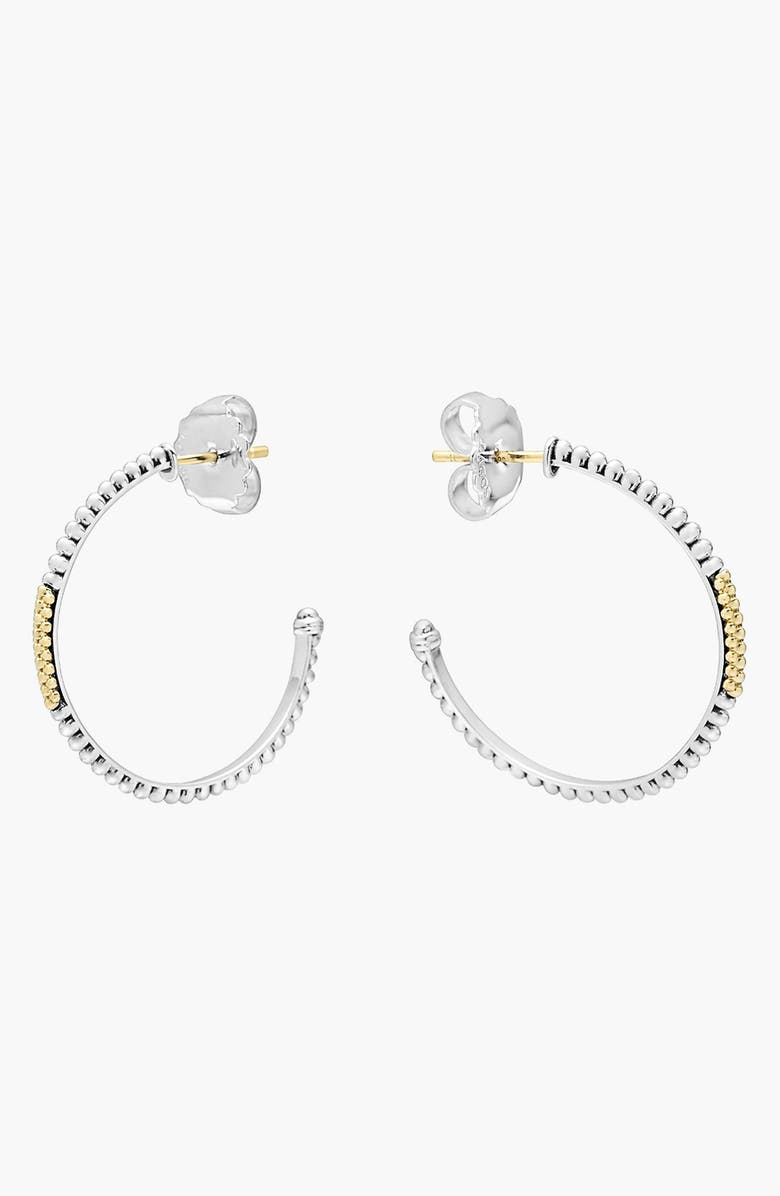 LAGOS Caviar 'Superfine' Two-Tone Hoop Earrings, Alternate, color, Silver/ Gold