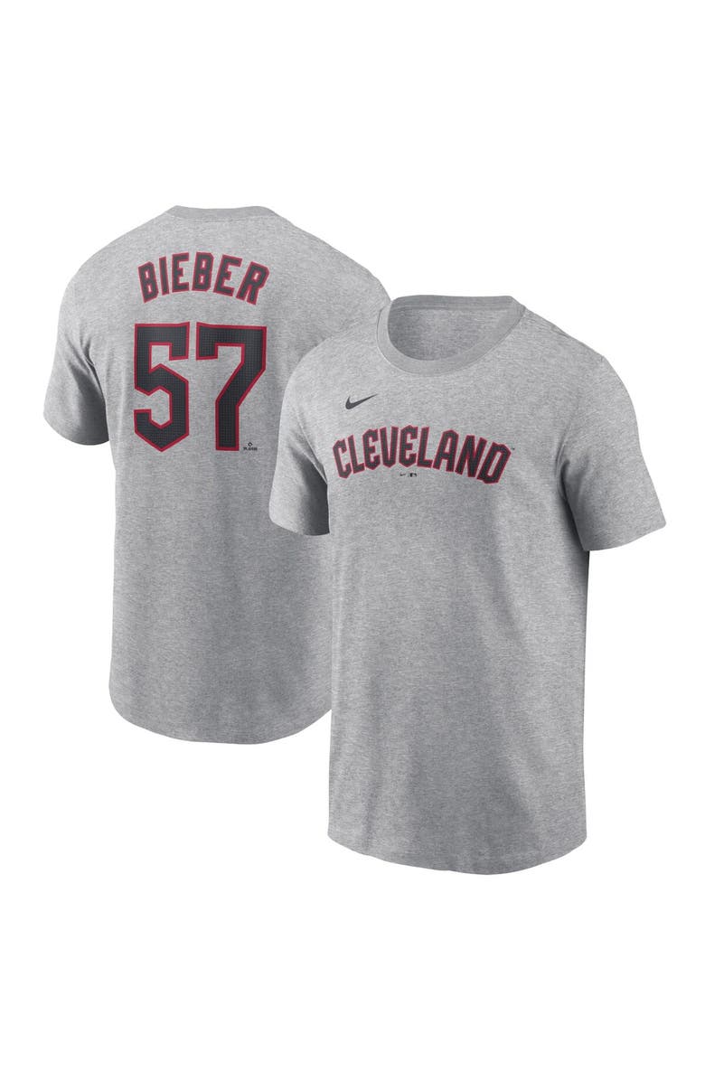 Nike Men's Nike Shane Bieber Gray Cleveland Guardians Fuse Name & Number T-Shirt, Main, color, 