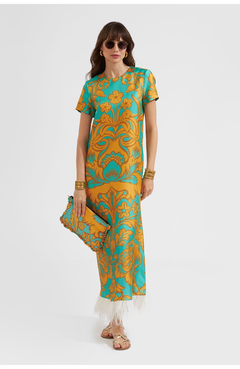 La DoubleJ Swing With Feathers Va-Va Placée Turquoise, Main, color,