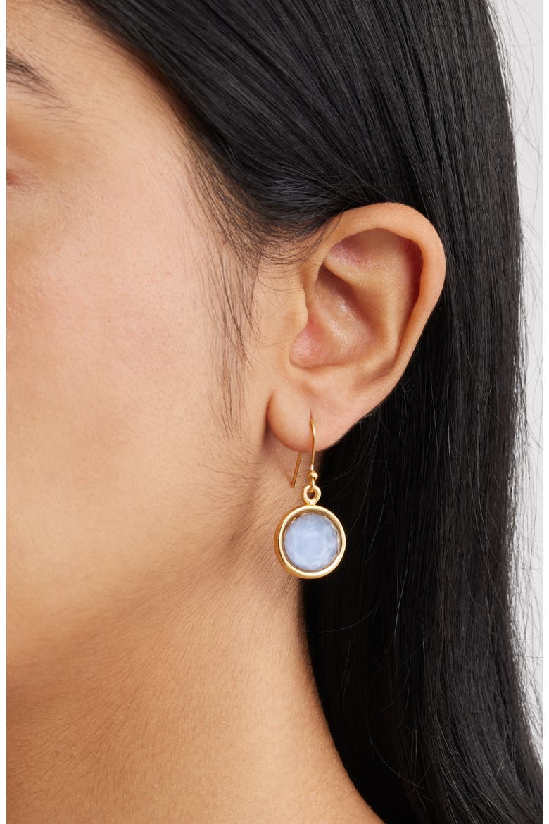 Round Drop Earrings, Alternate, color, GOLD/ BLUE
