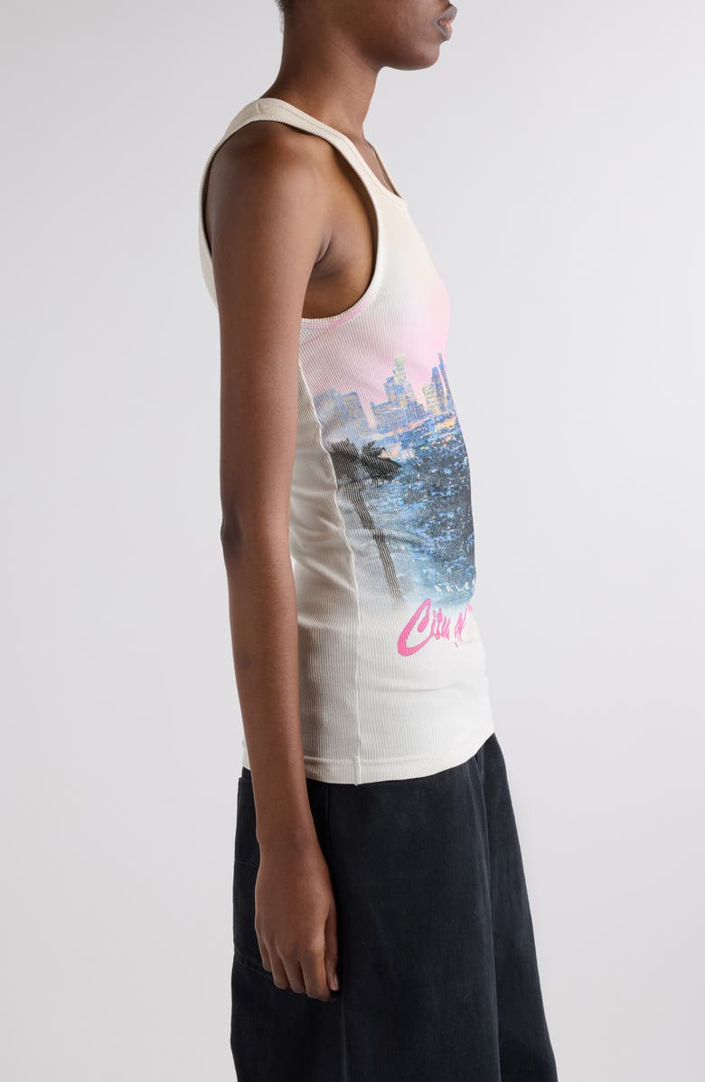 Balenciaga City of Angels Rib Graphic Tank, Alternate, color, 9012 Dirty White
