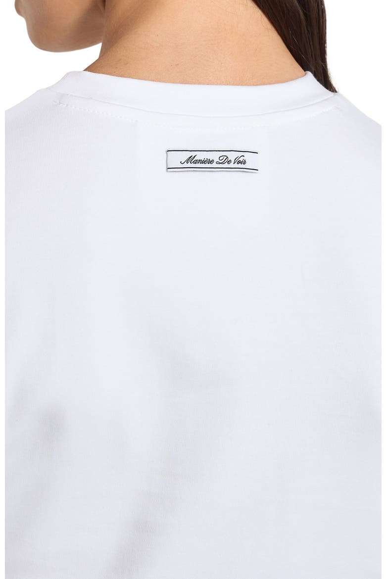 Pauline Ruched Asymmetric Cotton T-Shirt, Alternate, color, White
