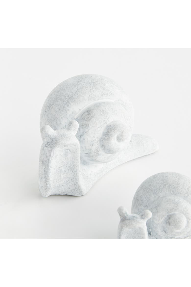 Serene White Concrete Snails Set of 2, Alternate, color, White