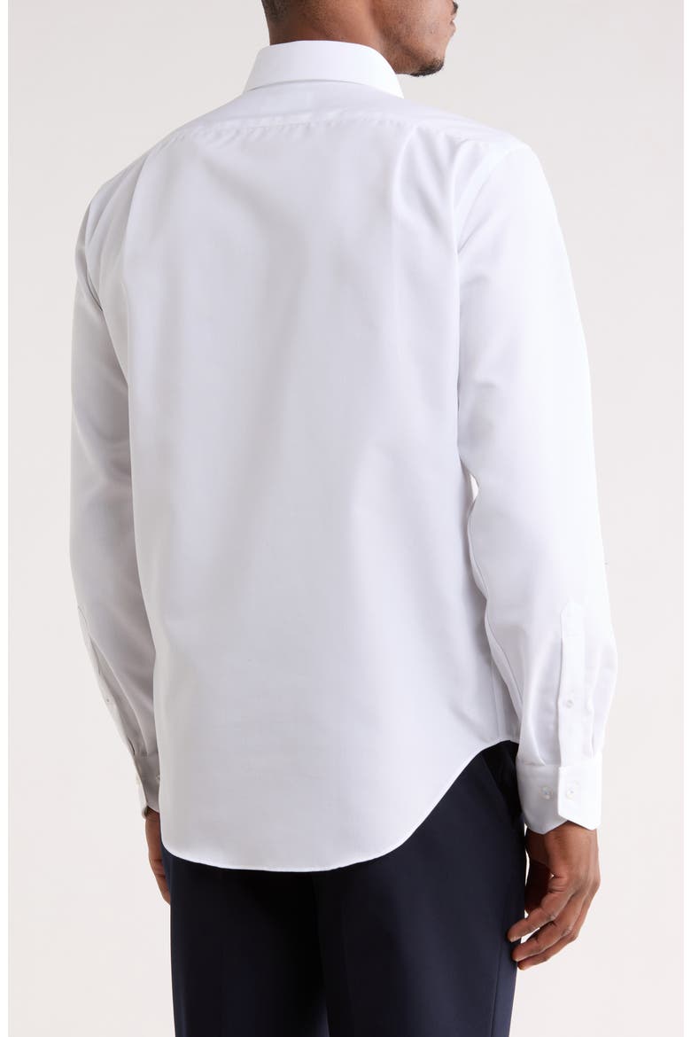 Trim Fit Textured Cotton Dress Shirt, Alternate, color, WHITE