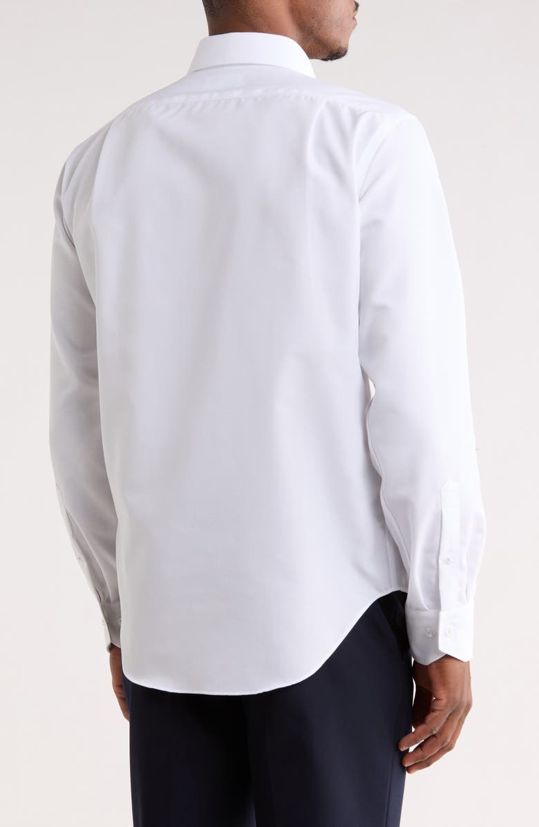 Lorenzo Uomo Trim Fit Textured Cotton Dress Shirt, Alternate, color, White