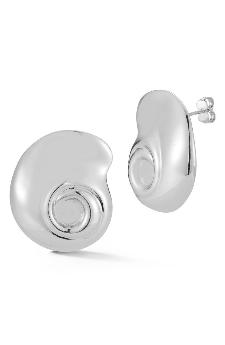 GLAZE JEWELRY Shell Stud Earrings, Main, color, 