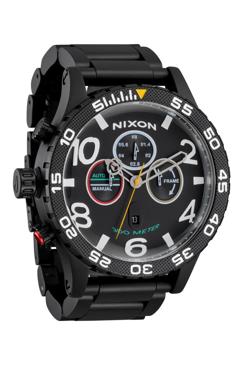 51-30 Fisheye Chronograph Bracelet Watch, 51mm, Main, color, FISHEYE / SUPER BLACK / BLACK