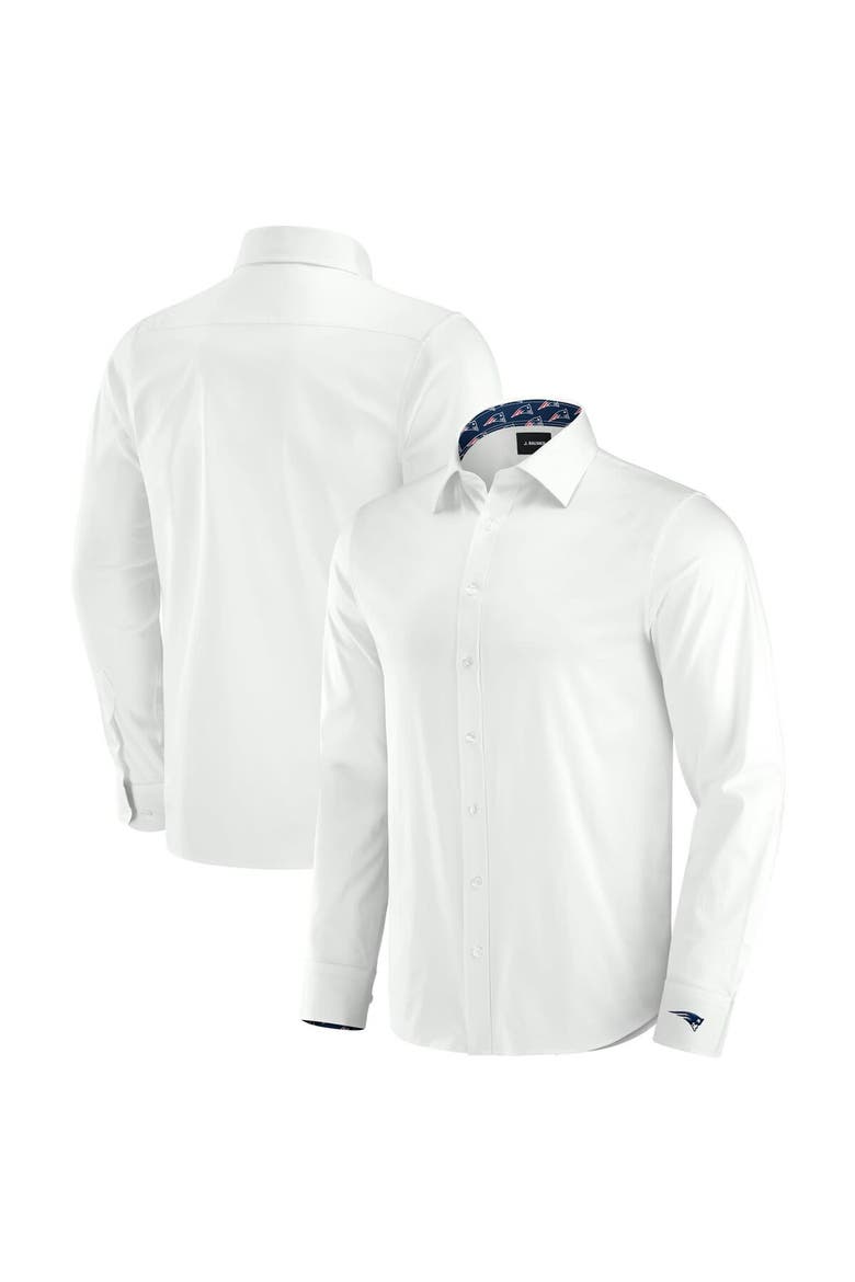 Men's J. Palmer White New England Patriots Man-In-Motion Long Sleeve Button-Up Dress Shirt, Main, color, White