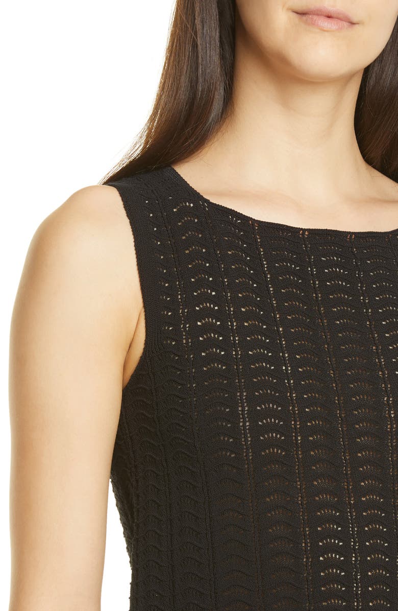 Theory Crochet Sleeveless Cotton Blend Sweater, Alternate, color, 