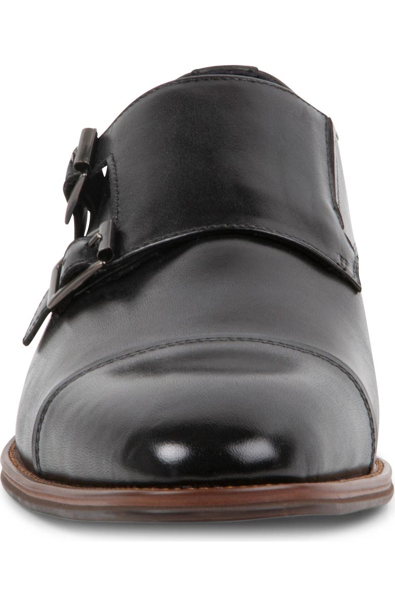 Steve Madden Teon Double Monk Strap Shoe, Alternate, color, Black Leat