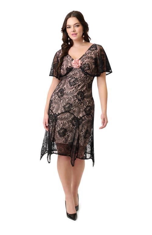 UNIQUE VINTAGE UNIQUE VINTAGE 1920S FLUTTER SLEEVE FLAPPER DRESS 
