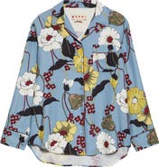 Marni Melodia Floral Satin Pajama Shirt