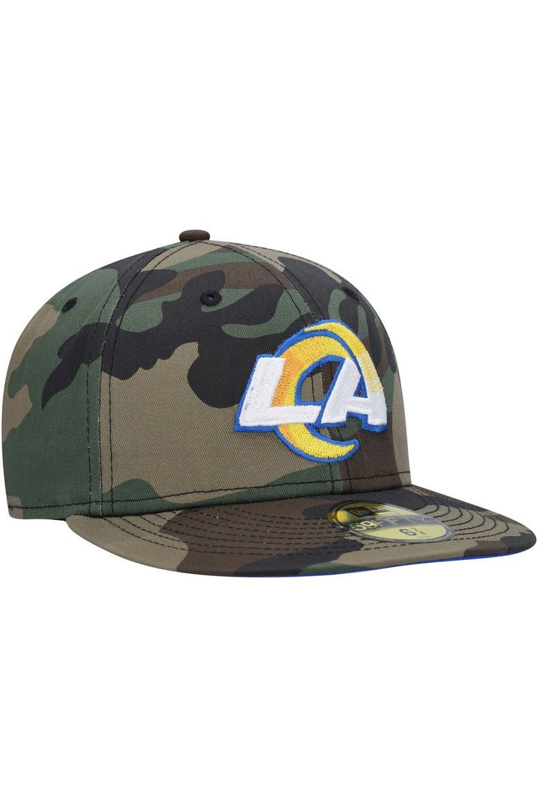 Men's New Era Camo Los Angeles Rams Woodland 59FIFTY Fitted Hat, Alternate, color, Camo