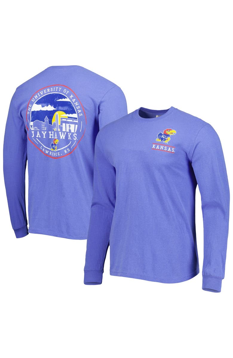 IMAGE ONE Men's Royal Kansas Jayhawks Circle Campus Scene Long Sleeve T-Shirt, Main, color, Royal