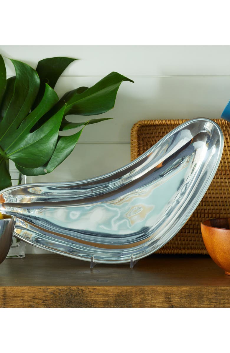 Nambé Boomerang Tray, Alternate, color, Silver