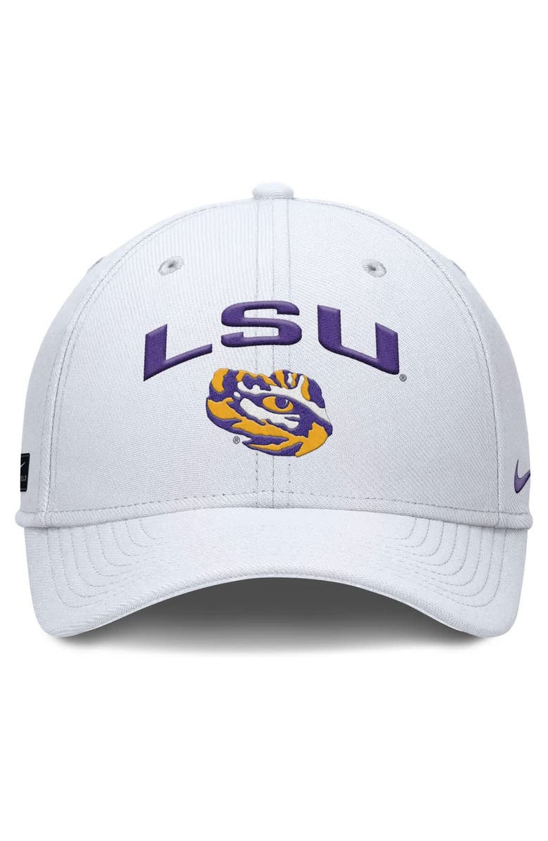 Nike Men's Nike White LSU Tigers 2025 On-Field Rise Performance Flex Hat, Alternate, color,