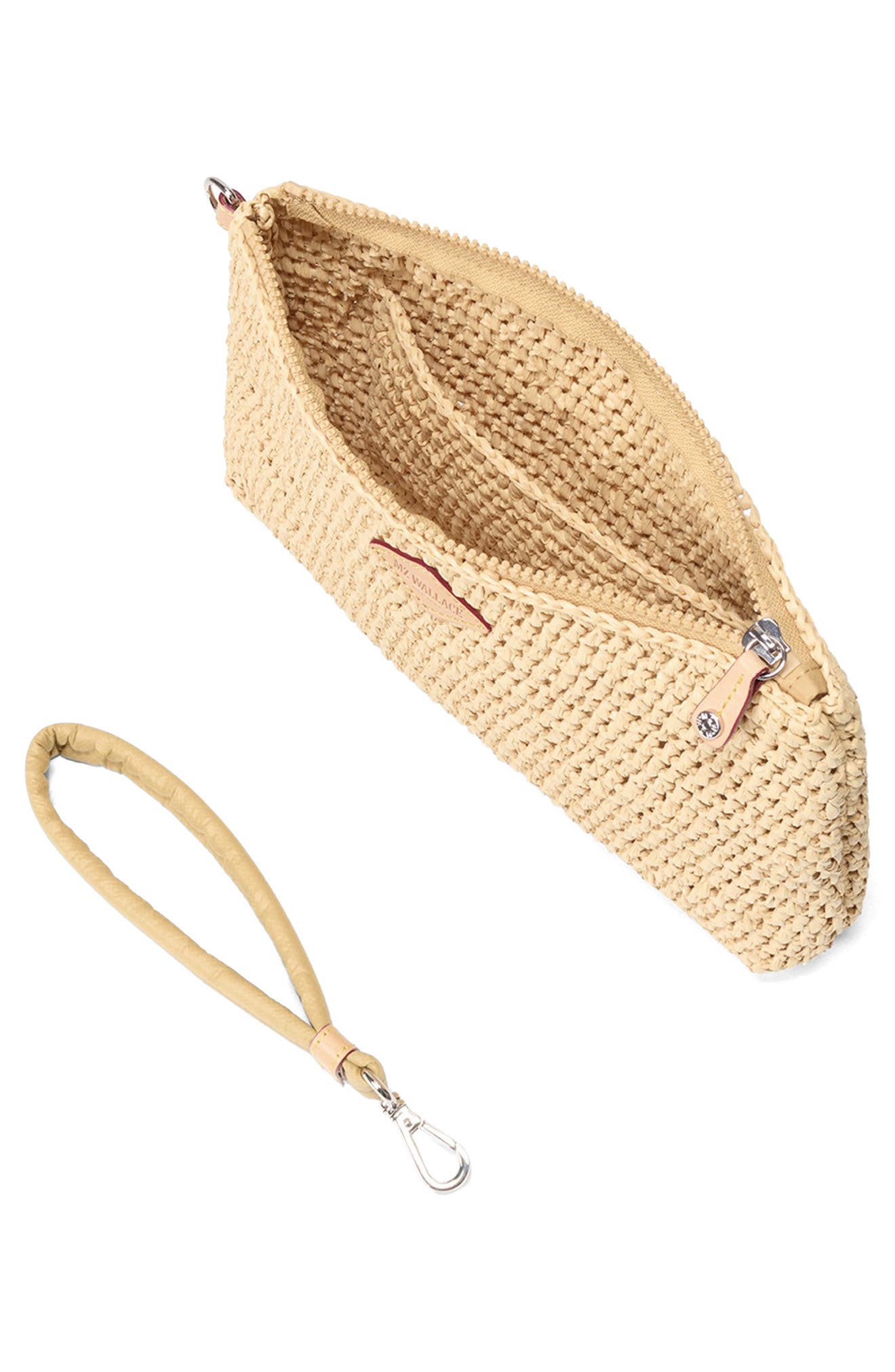 MZ Wallace Crochet Clutch, Alternate, color, Camel