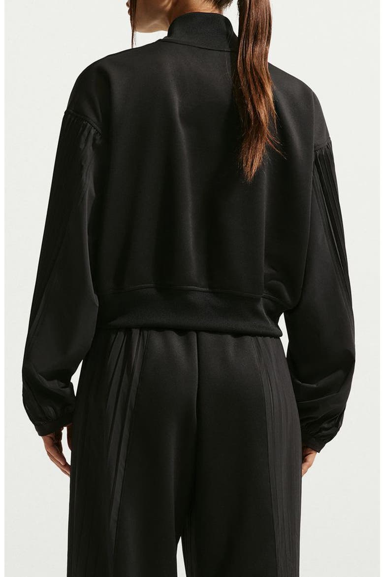 Sportswear Pleated Sleeve Bomber Jacket, Alternate, color, 010 BLACK/SAIL