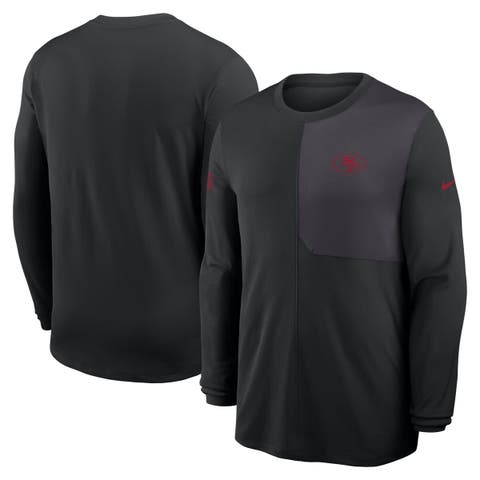 Men's Nike Black San Francisco 49ers Sideline Coach UV Performance Long Sleeve T-Shirt