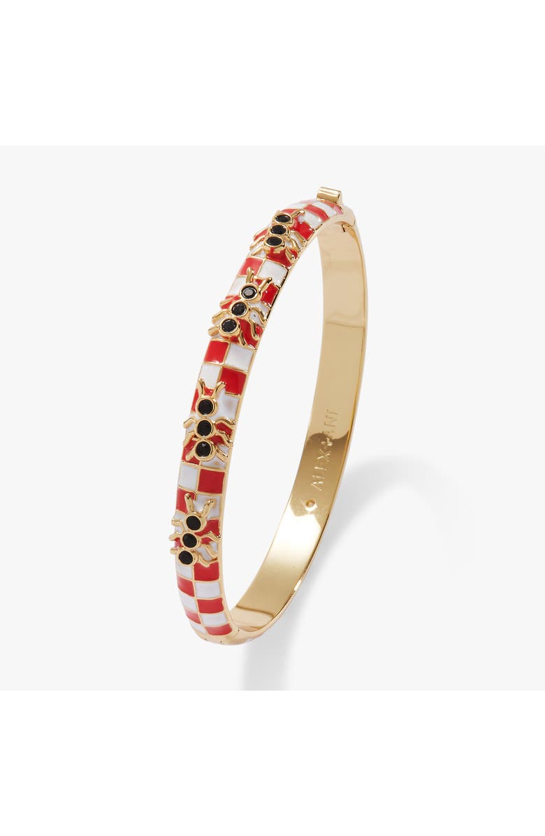 Alex and Ani Picnic Blanket Hinge Bangle with Ants, Main, color, Red