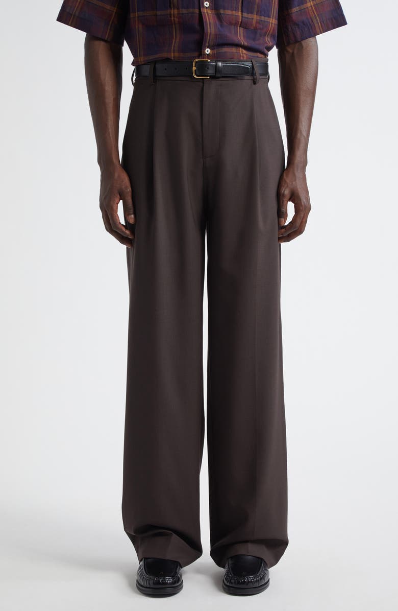 De Bonne Facture Grandad Trousers, Main, color, Bark Brown