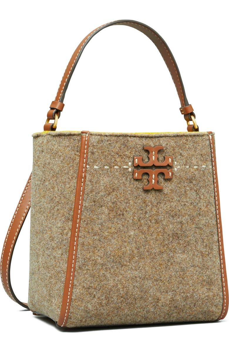 Tory Burch McGraw Small Wool Blend Felt Bucket Bag, Alternate, color,