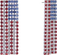 Hallmark American Flag Rhinestone Earrings