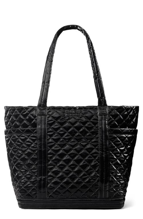 MZ Wallace Large Empire Deluxe Quilted Nylon Tote in Black Liquid 