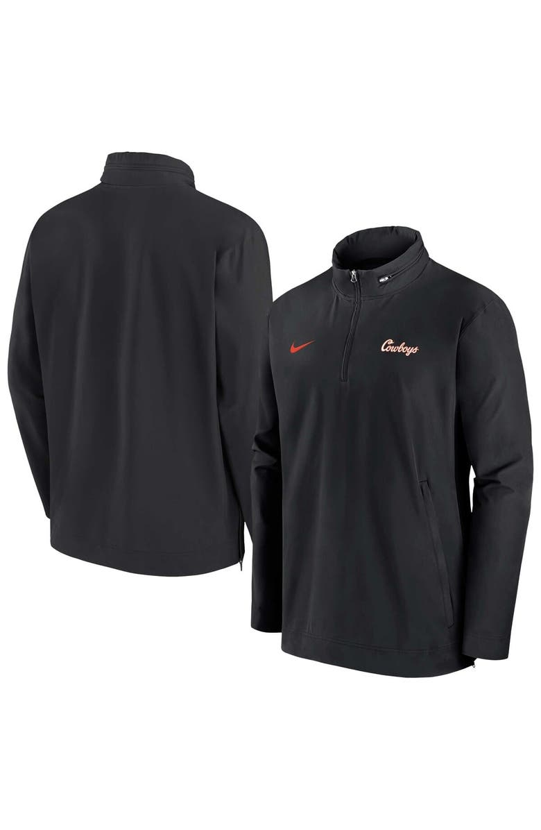 Nike Men's Nike Black Oklahoma State Cowboys 2024 Sideline Coach Quarter-Zip Hoodie Jacket, Main, color, Black