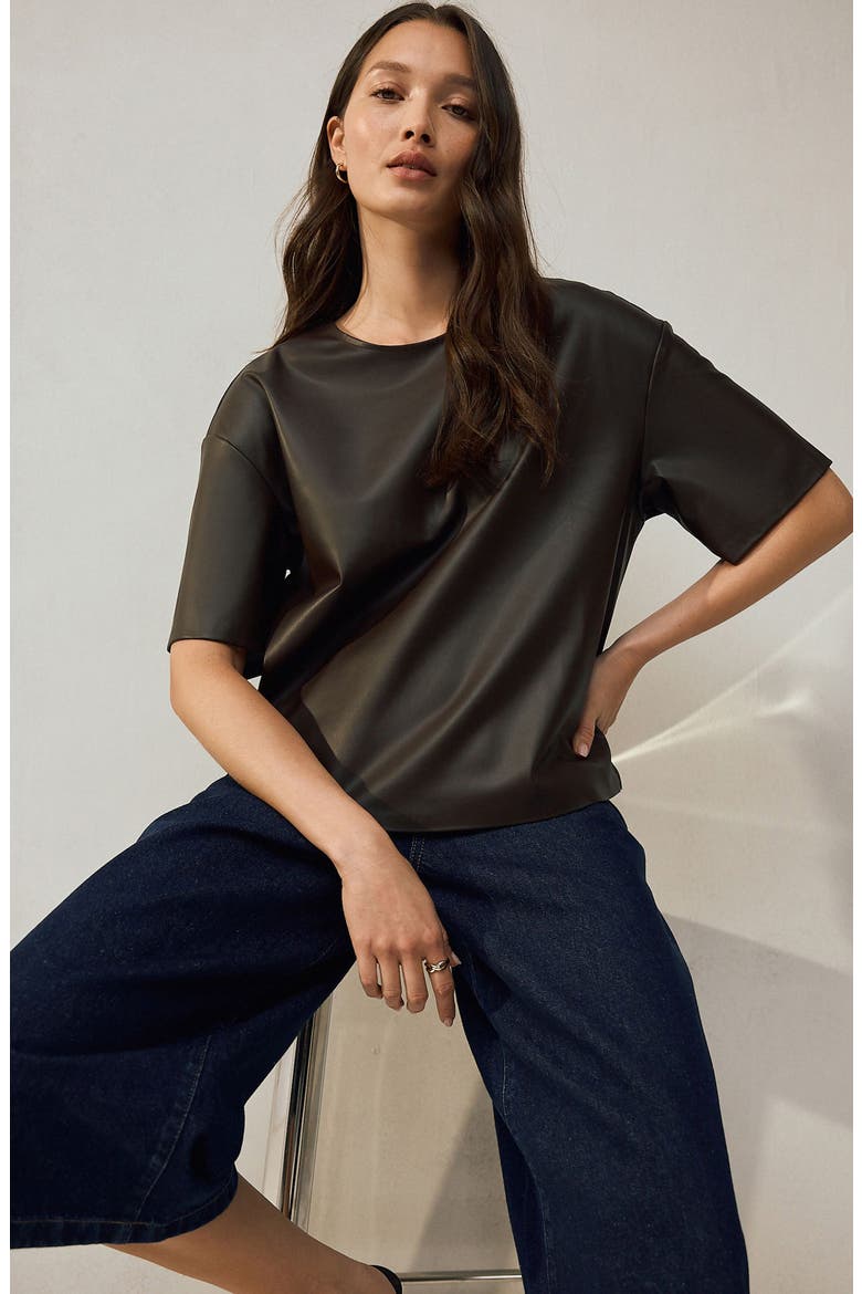 Coated T-Shirt, Alternate, color, BROWN