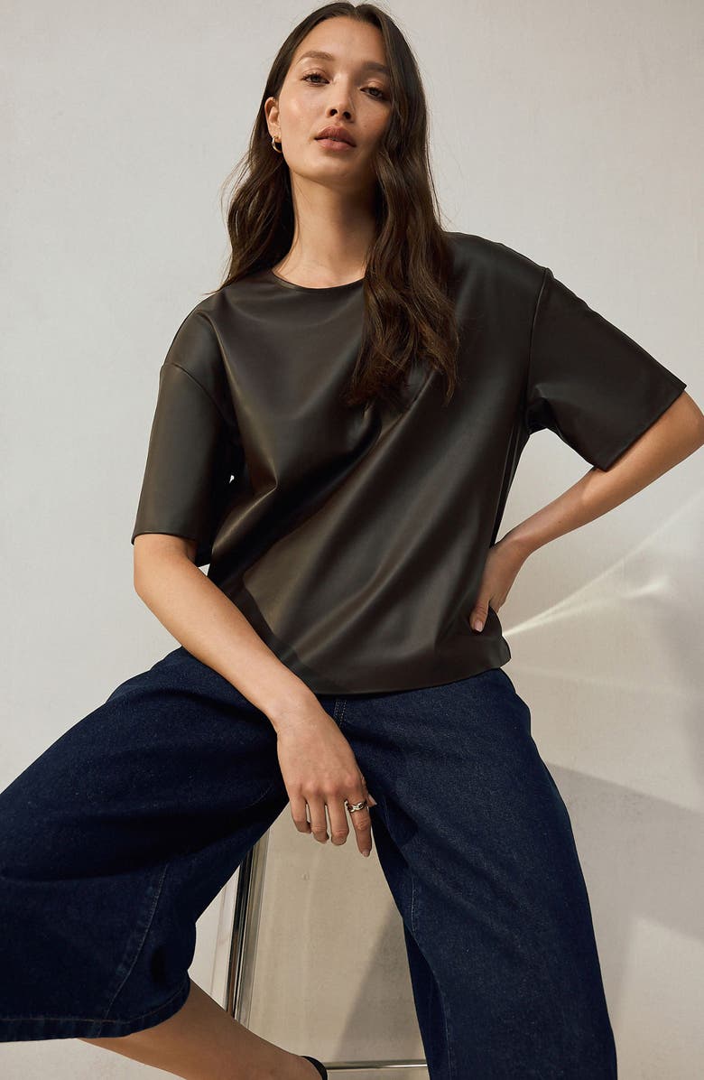 NEXT Coated T-Shirt, Alternate, color, Brown