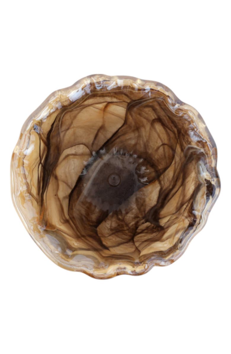 VIETRI Onda Small Rimmed Glass Bowl, Main, color, Brown