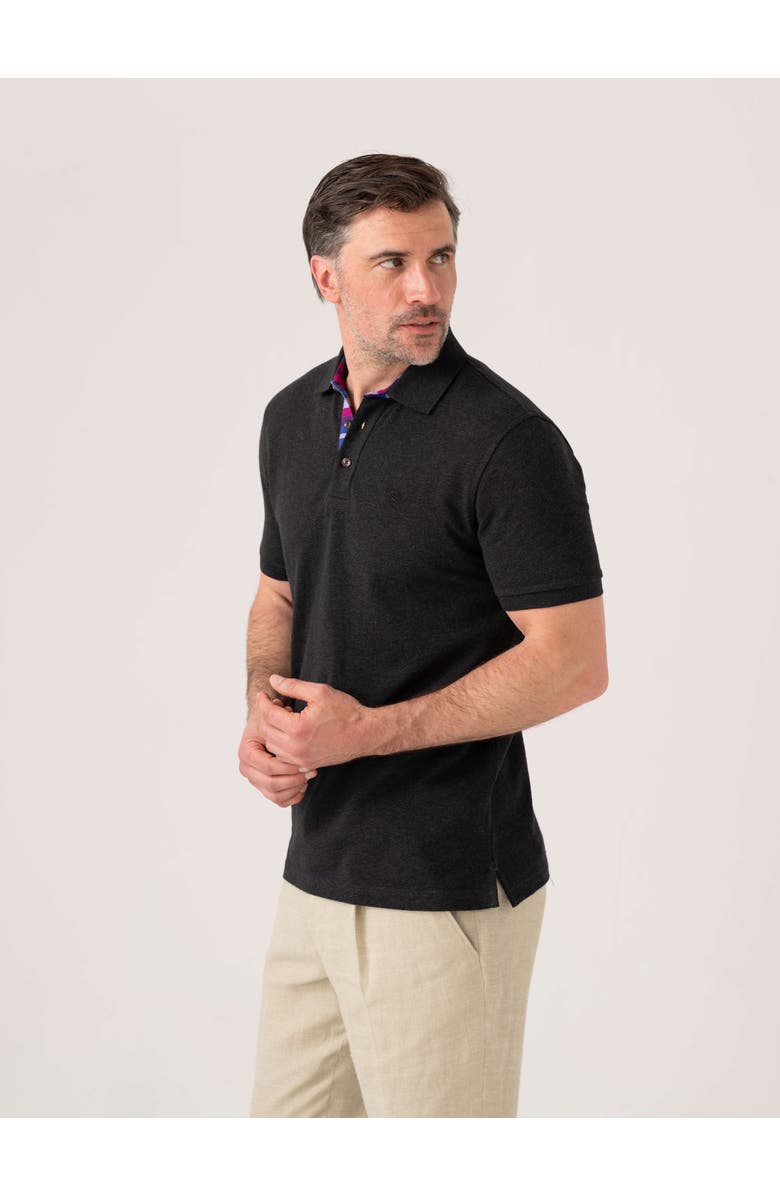 Koy Clothing Piqué Cotton Short Sleeve Polo Shirt, Alternate, color, Charcoal