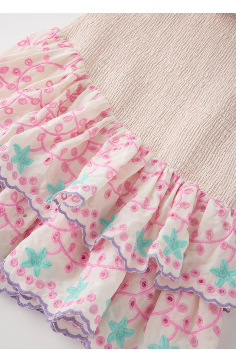 Marlo Kids Alanna Shirred Embroidered Mini Dress, Alternate, color, Multi