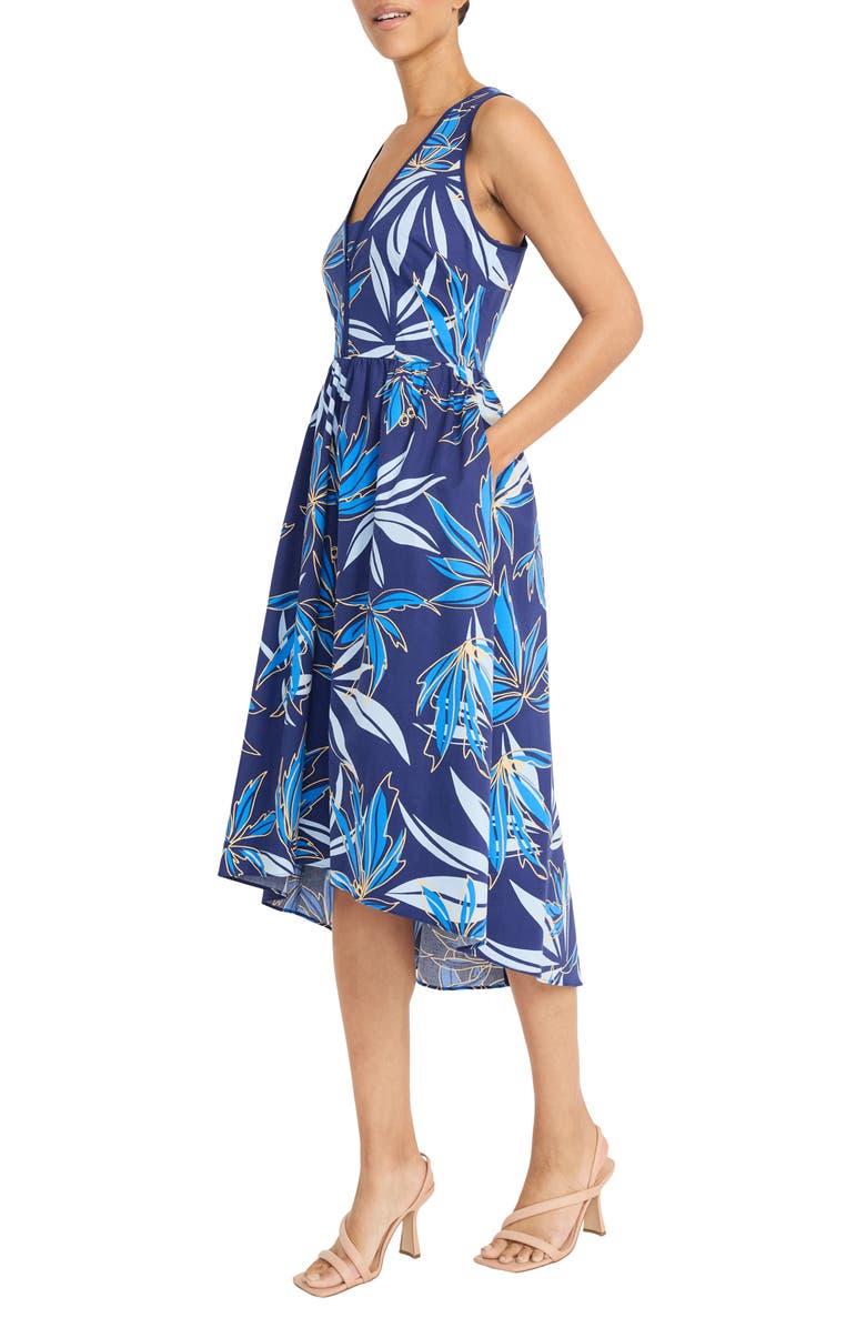 Tropical Sleeveless Fit & Flare Dress