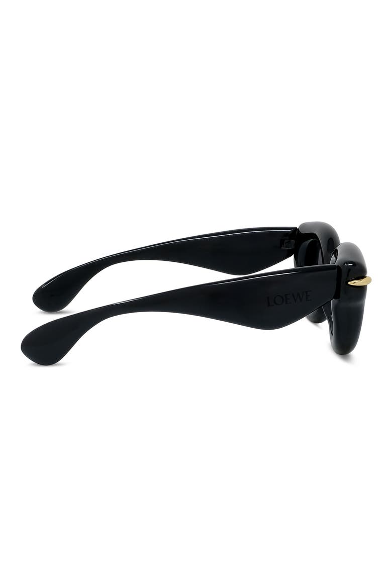 Inflated Pantos 46mm Round Sunglasses, Alternate, color, SHINY BLACK / SMOKE