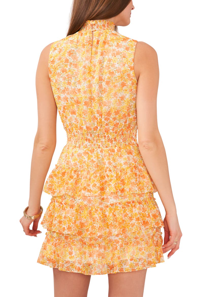 Smock Neck Sleeveless Fit & Flare Dress, Alternate, color, CORN SILK YELLOW