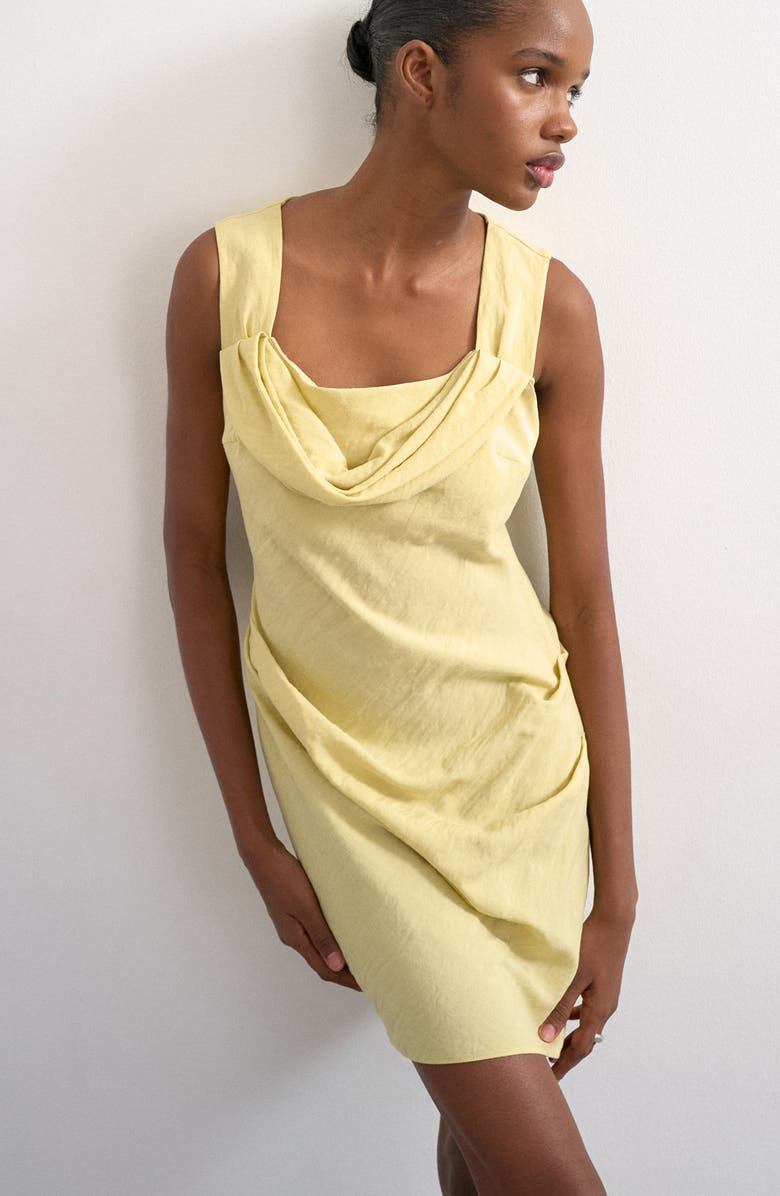 Topshop Drape Minidress, Alternate, color, Lgreen