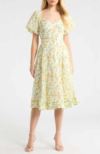 Mayra Puff Sleeve Midi Dress