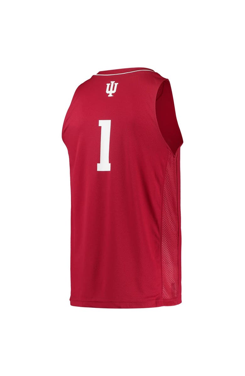 adidas Men's adidas #1 Crimson Indiana Hoosiers Team Swingman Basketball Jersey, Alternate, color, Crimson