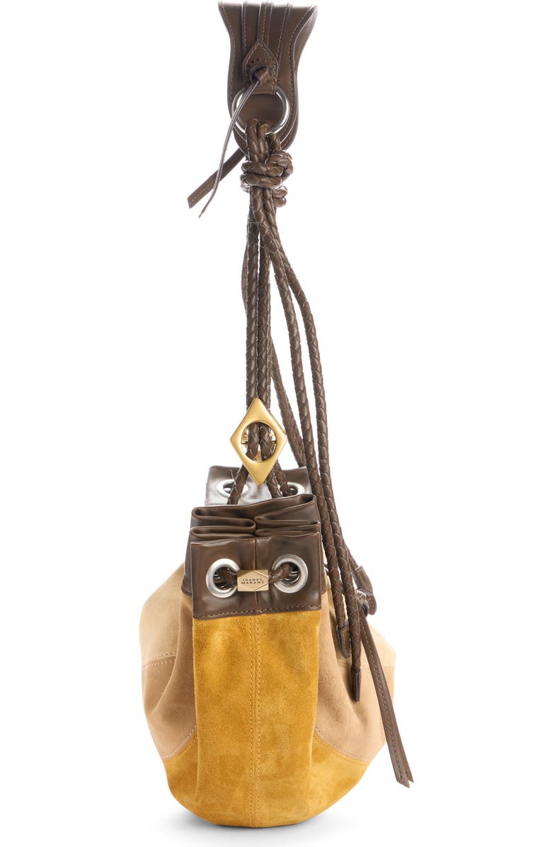 Isabel Marant Medium Maia Colorblock Suede Shoulder Bag, Alternate, color, Multicolor Khaki