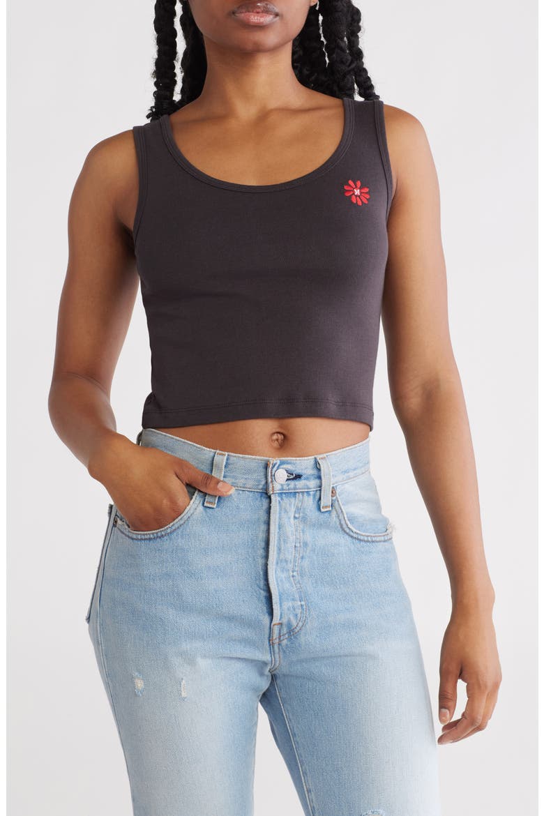 Roasted Scoop Neck Crop Tank, Main, color, OFF BLACK