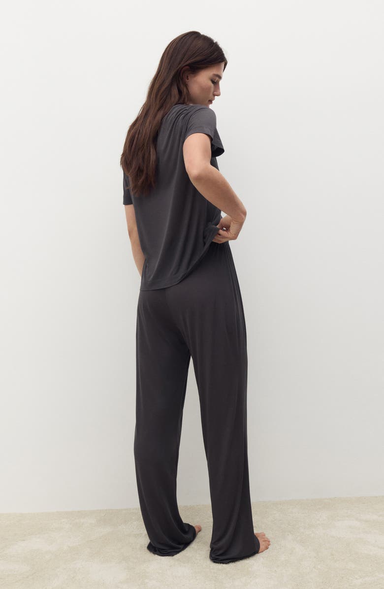 MANGO Micromodal Pajama Pants, Alternate, color, Charcoal