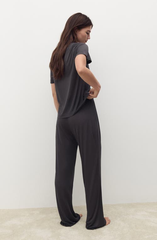 Mango Micromodal Pajama Pants In Gray