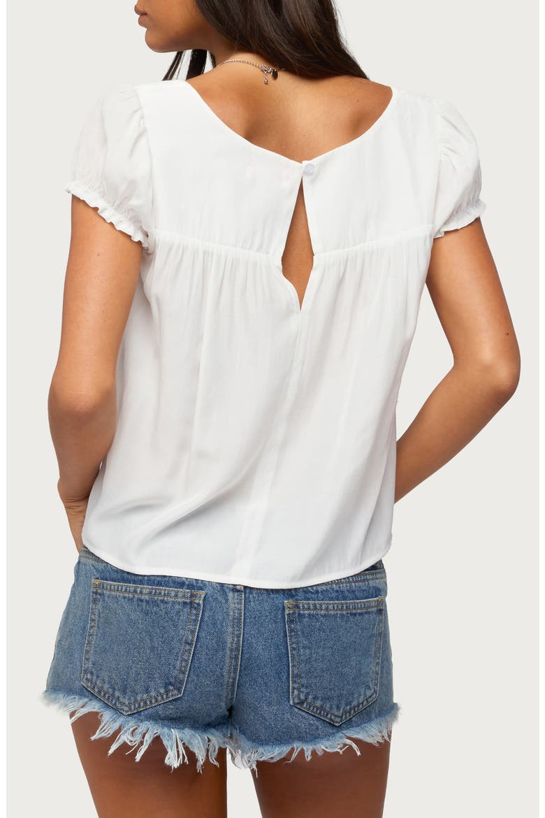 Nesta Puff Sleeve Top, Alternate, color, WHITE